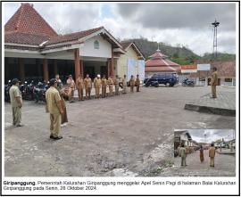 Lurah Giripanggung Ngadi Pimpin Apel Senin Pagi di Kalurahan Giripanggung